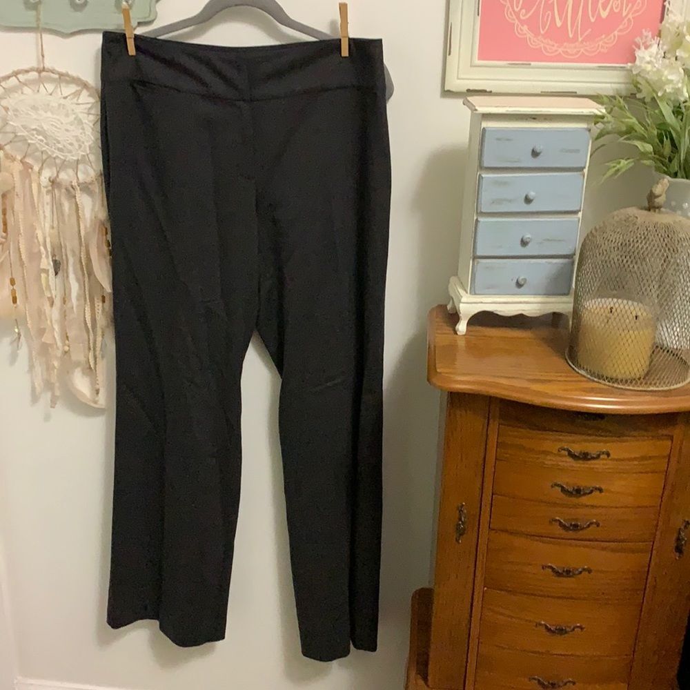 Eileen Fisher Women Size 10 Black Stretch Wool Blend Dress Pants Trouser